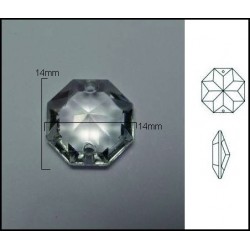 Pieza de cristal de 14*14mm 1 Agujero
