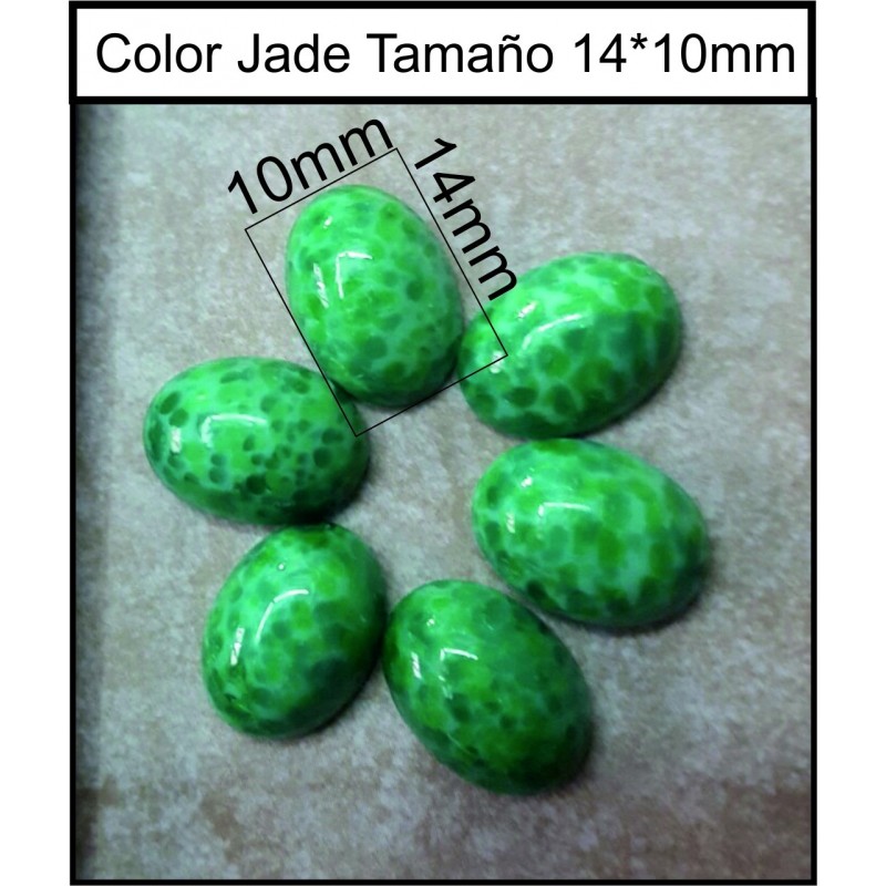 Cabuchón Jade 14*10mm(25 Uds)