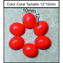 Cabuchón Coral 12*10mm(25 Uds)