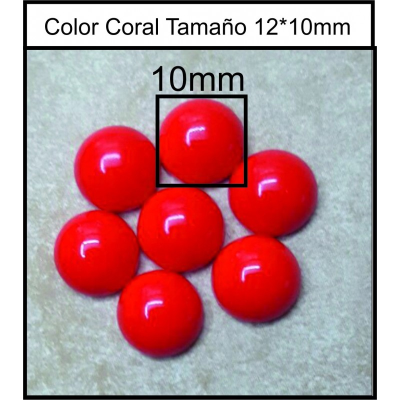 Cabuchón Red Coral 10mm(25 Uds)
