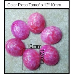 Cabuchón Rosa Quar 12*10mm(25 Uds)