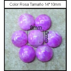 Cabuchón Rosa 8mm (25 Uds)