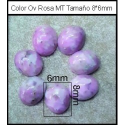 Cabuchón Rosa MTX 8*6 mm(25 Uds)