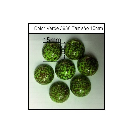 Cabuchón Verde 3836 15 mm(25 Uds)
