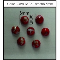 Cabuchón Coral 5mm(25 Uds)