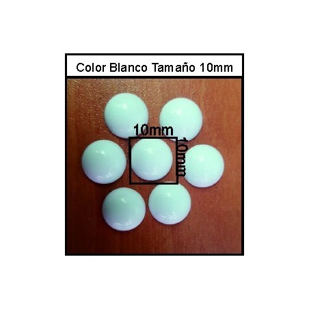 Cabuchón Blanco 10 mm(50 Uds)