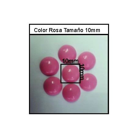 Cabuchón Rosa Chicle 10 mm(50 Uds)