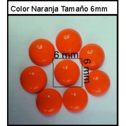 Cabuchón Naranja 6 mm(50 Uds)