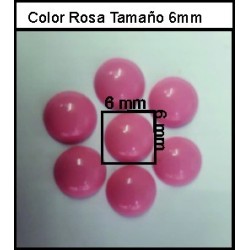 Cabuchón Rosa Chicle 6 mm(50 Uds)