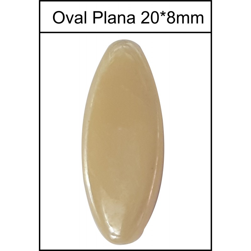 Oval Plana 20*8mm Beige (20 Uds)