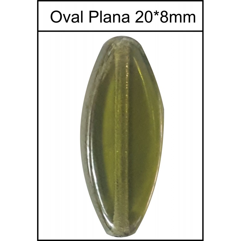 Oval Plana 20*8mm Verde (20 Uds)