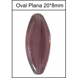 Oval Plana 20*8mm Amatista (20 Uds)